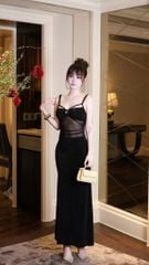 Đầm Thun Lưới Khoét Ngực