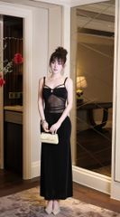 Đầm Thun Lưới Khoét Ngực