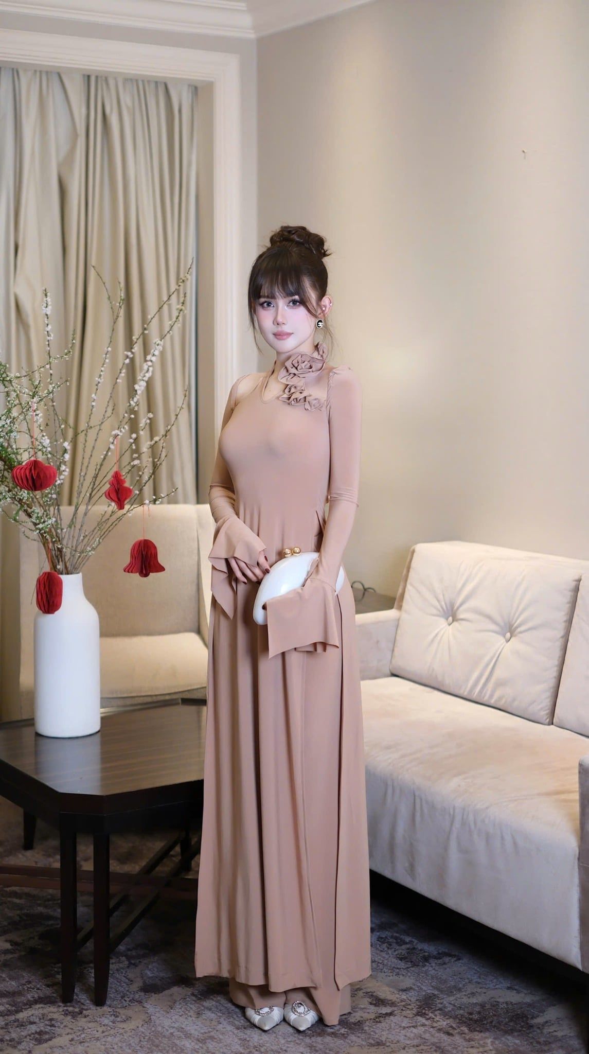Set Áo TD Cột Yếm Đính Hoa