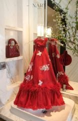 Đầm Yếm Thêu Viền Lông