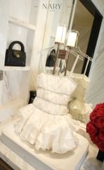 Đầm Viền Đá Thêu Ren Hoa