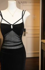 Đầm Thun Lưới Khoét Ngực