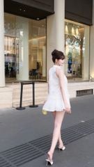 Đầm Yếm Thêu Viền Lông