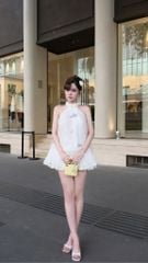 Đầm Yếm Thêu Viền Lông