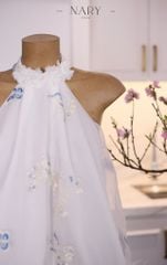 Đầm Yếm Thêu Viền Lông