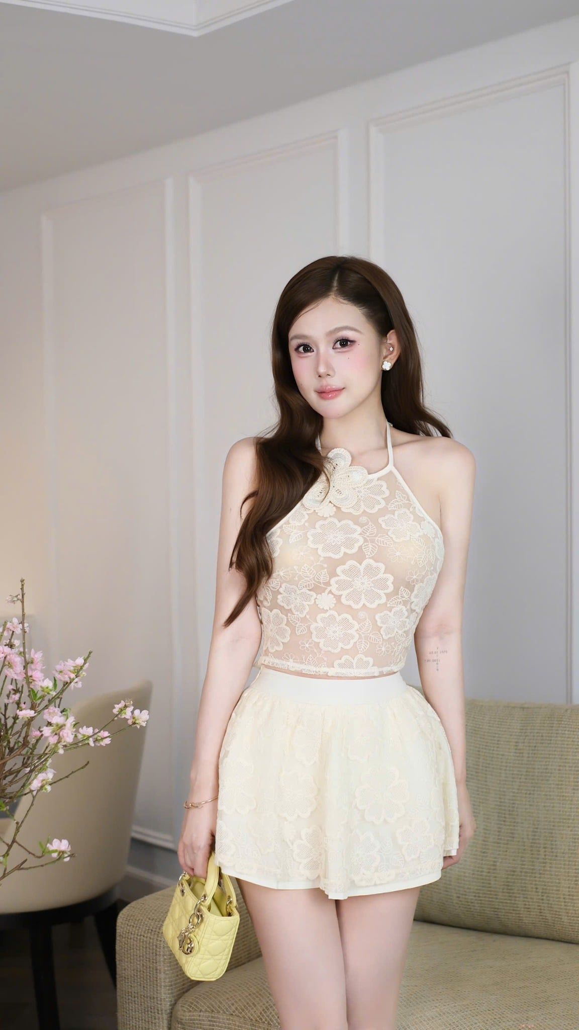 Set Áo Yếm Hoa Cổ