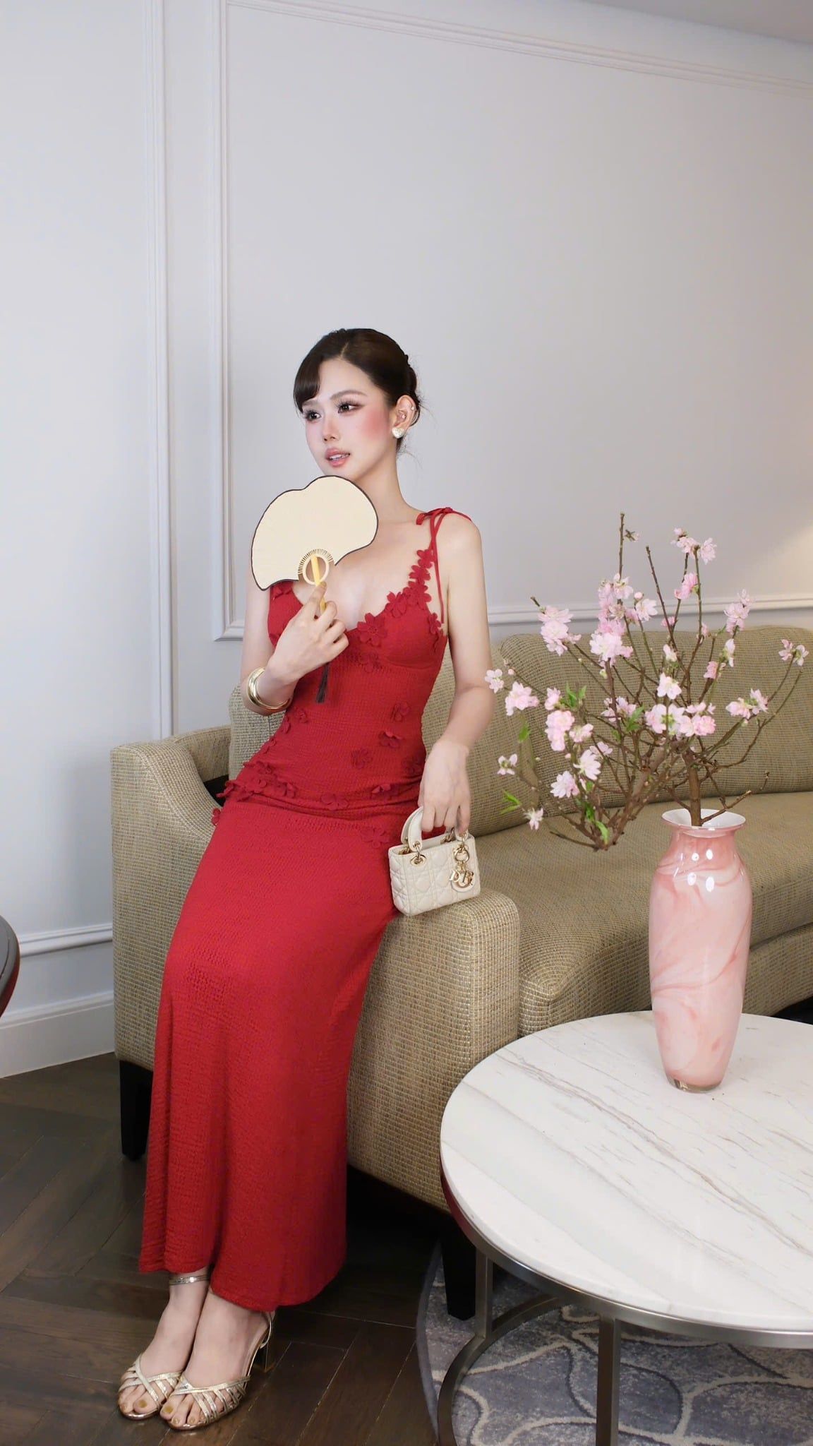 Đầm Thun Len 2S Đính Hoa