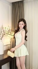 Set Dạ Sn Cv Xòe Kèm Hoa