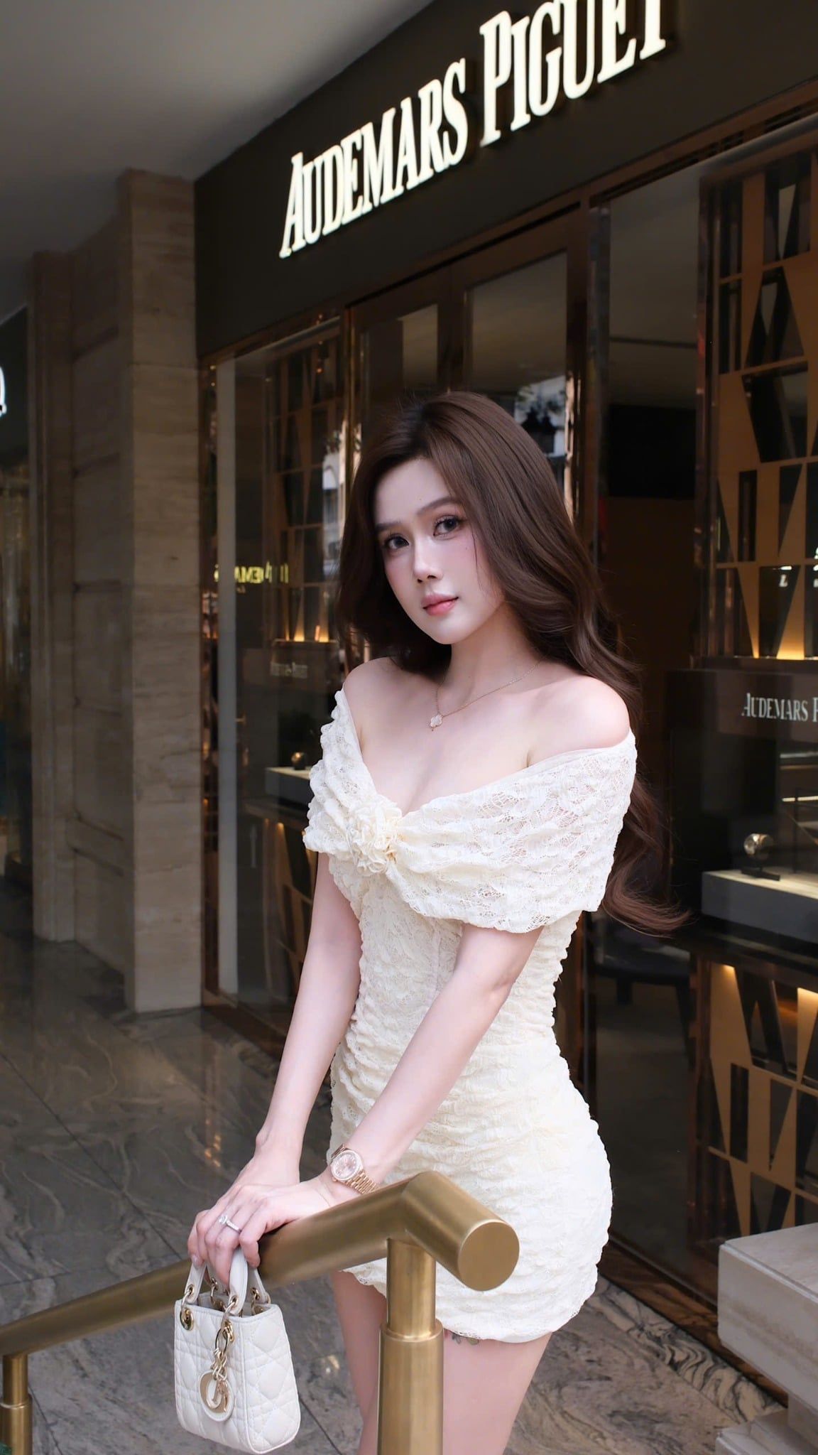 Body Ren Bẹt Vai Đính Hoa