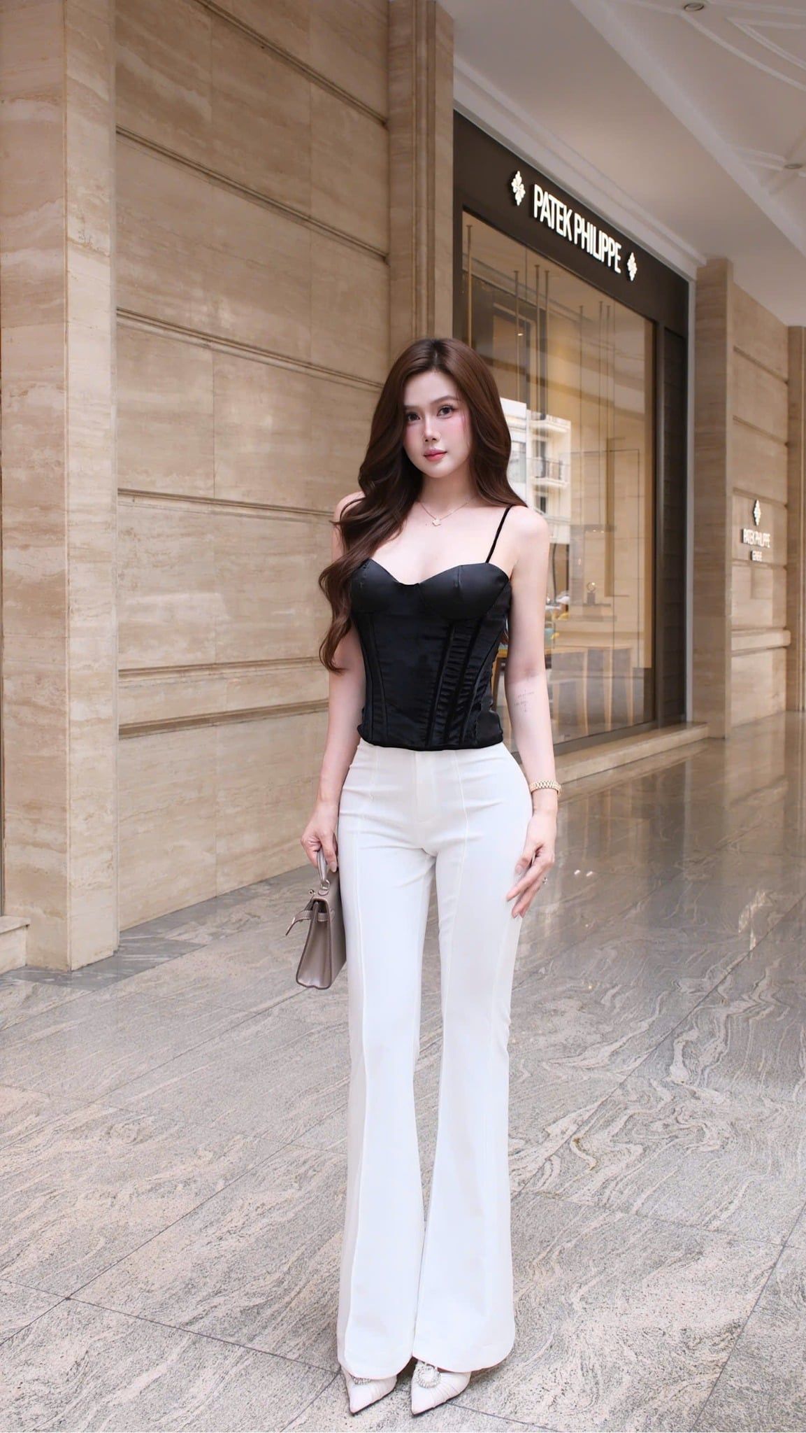Áo Corset Nhung Đan Dây Sau
