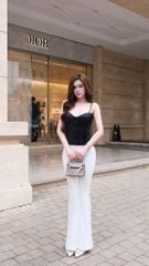 Áo Corset Nhung Đan Dây Sau