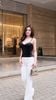 Áo Corset Nhung Đan Dây Sau
