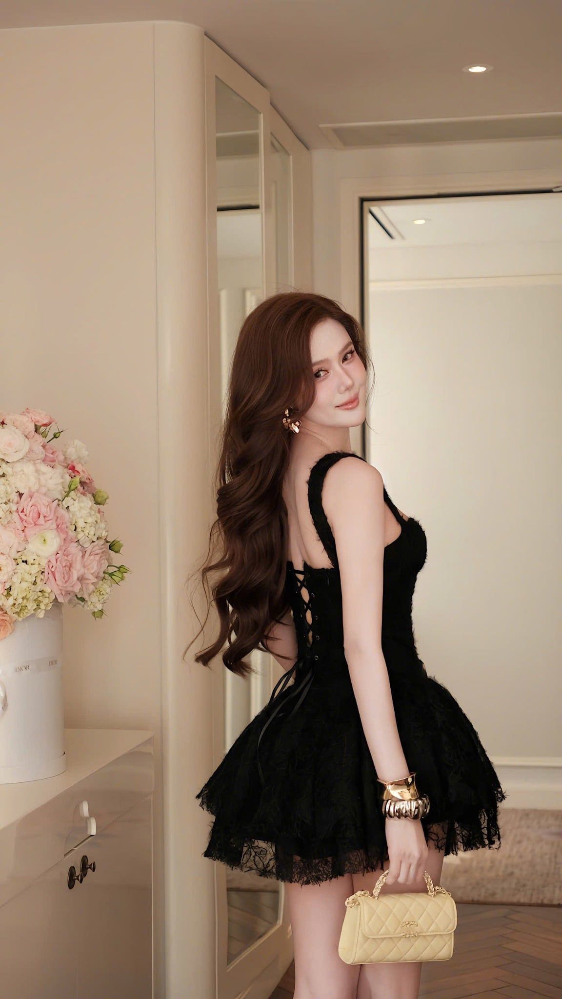 Đầm 2S Xòe Ren Xù