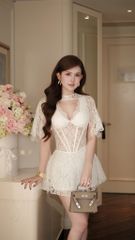 Đầm Ren Xòe Kèm Áo Choàng