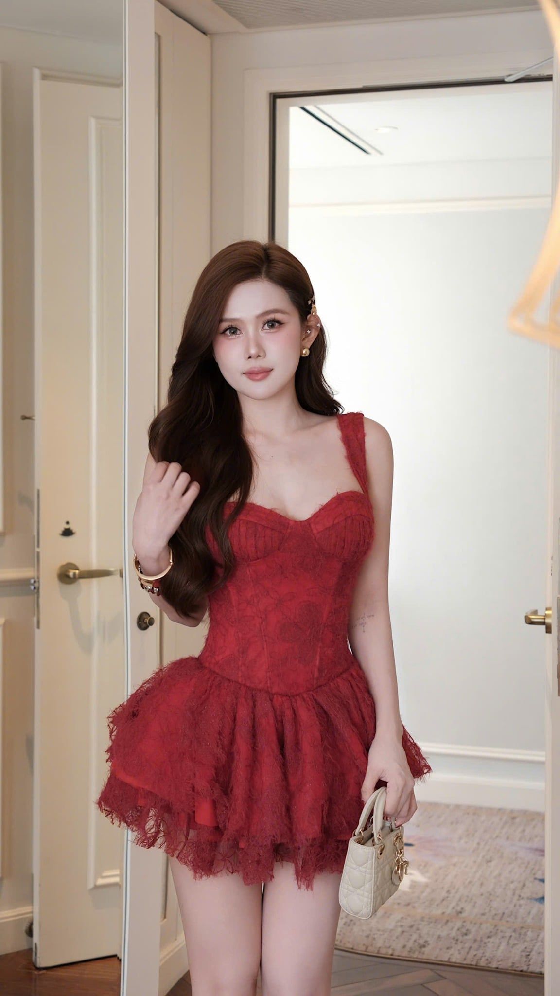 Đầm 2S Xòe Ren Xù