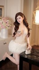 Đầm Yếm Lưới Viền Đá