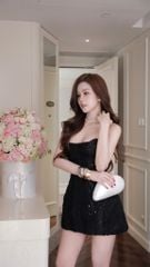 Đầm Cup Lưới Kết Kim Sa