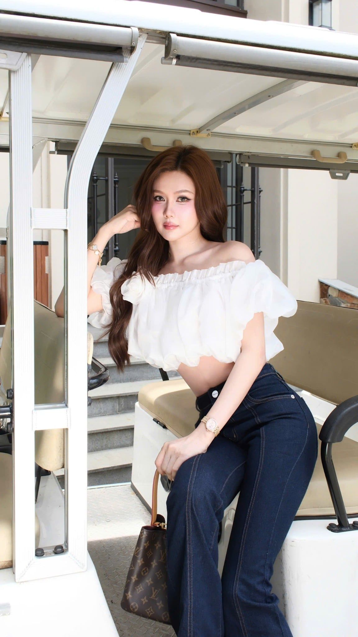 Áo Voan Bẹt Vai Tay Phồng