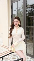 Đầm Ren TD Nút Cổ Sơ Mi