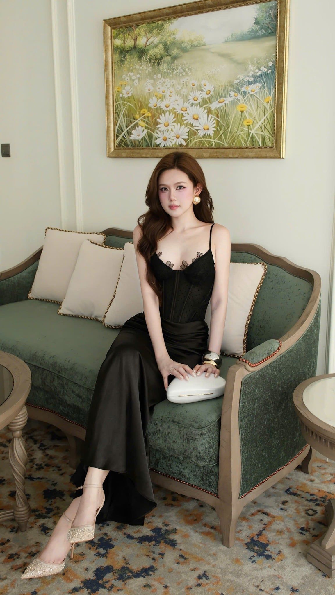 Đầm 2S Lụa Nhún Eo