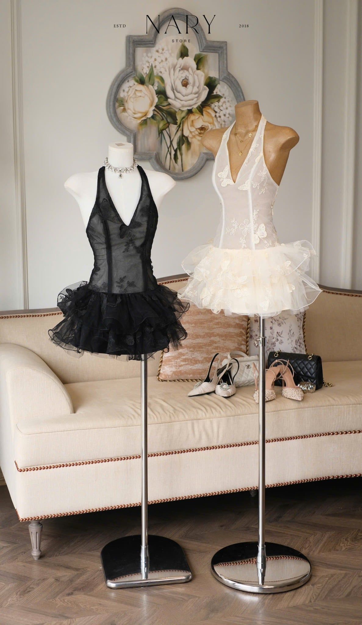 Đầm Yếm Lưới Tùng Ren