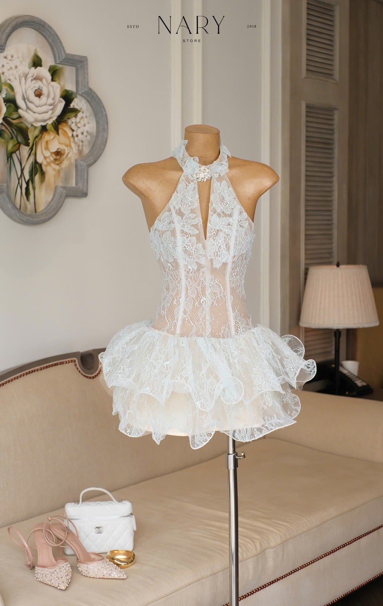 Đầm Yếm Tầng Kèm Charm
