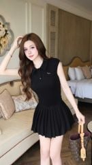 Đầm Xòe Cổ SM Xếp Ly Nhỏ