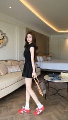 Đầm Xòe Cổ SM Xếp Ly Nhỏ