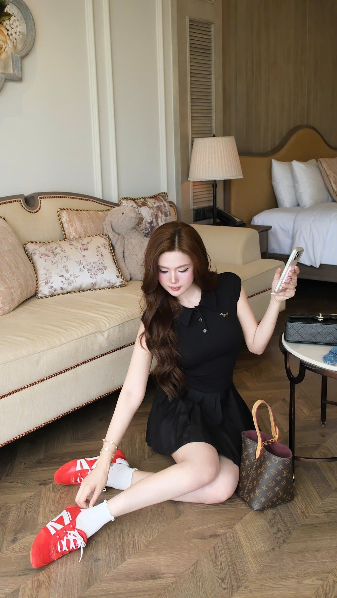 Đầm Xòe Cổ SM Xếp Ly Nhỏ