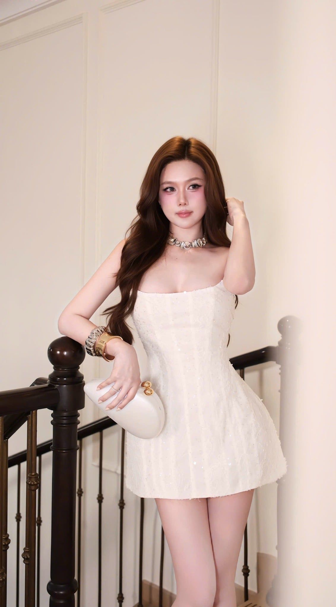 Đầm Cup Lưới Kết Kim Sa