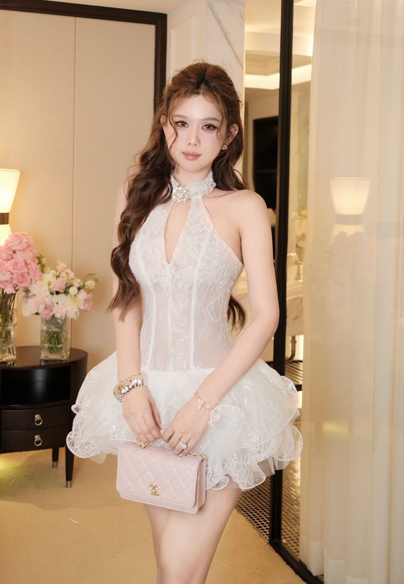 Đầm Yếm Tầng Kèm Charm