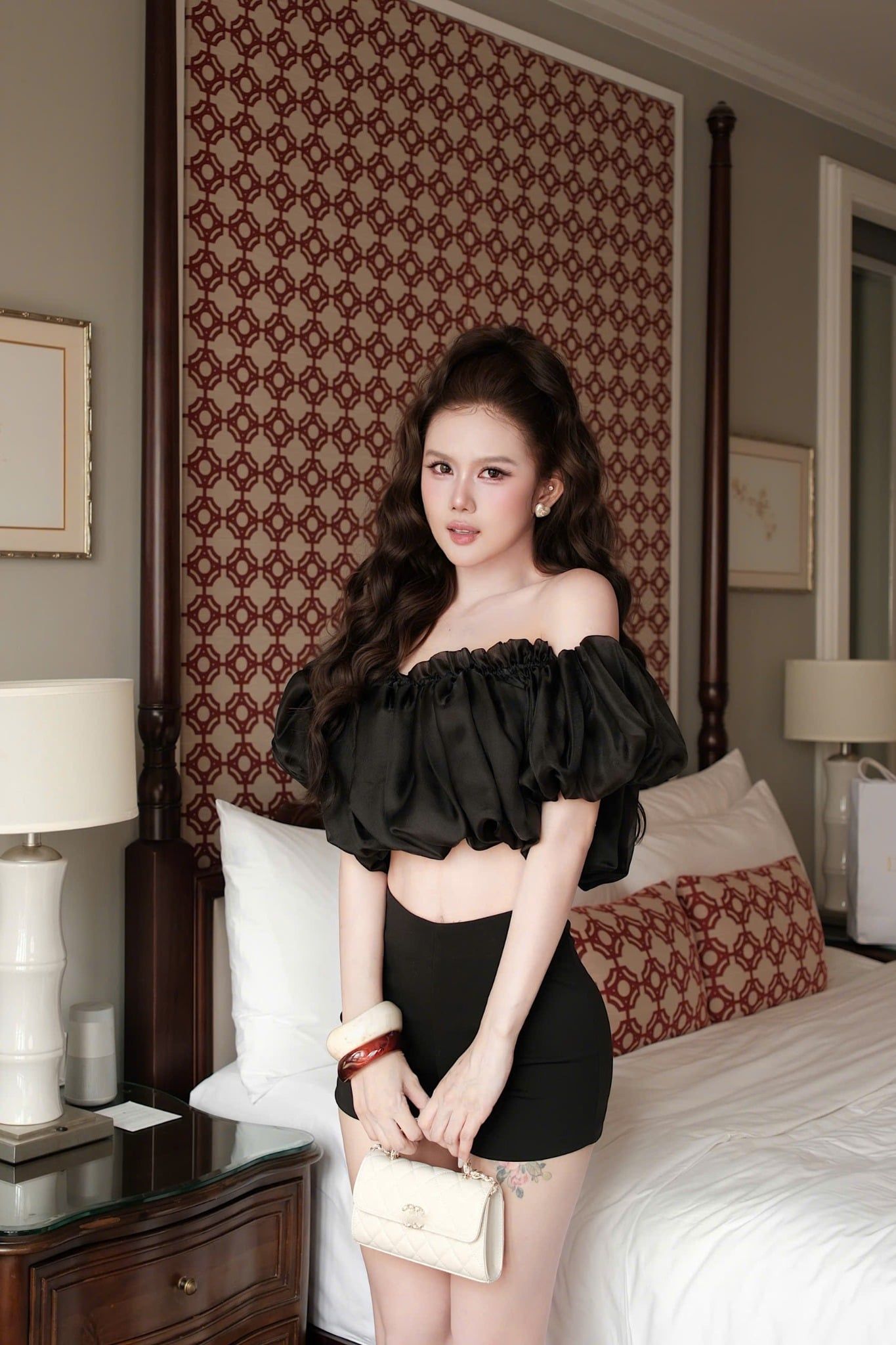 Áo Voan Bẹt Vai Tay Phồng
