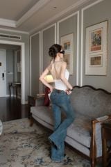 Áo Yếm Cổ Đổ Nút Bạc