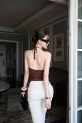 Áo Yếm Cổ Đổ Nút Bạc