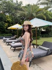Đầm Bí Nhún Eo Khoét Ngực