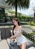 Đầm 2S Khoét Ngực Đính Nơ