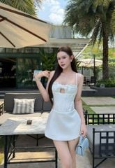 Đầm 2S Khoét Ngực Đính Nơ