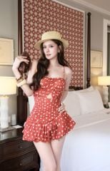 Đầm Bí Nhún Eo Khoét Ngực