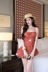 Đầm Bí Nhún Eo Khoét Ngực