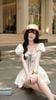 Đầm Tay Phồng Xô Hoa Nổi