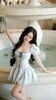 Đầm Tay Phồng Xô Hoa Nổi
