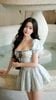 Đầm Tay Phồng Xô Hoa Nổi