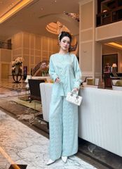 Set Bà Ba Họa Tiết Tay Phồng