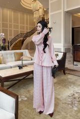 Set Bà Ba Họa Tiết Tay Phồng