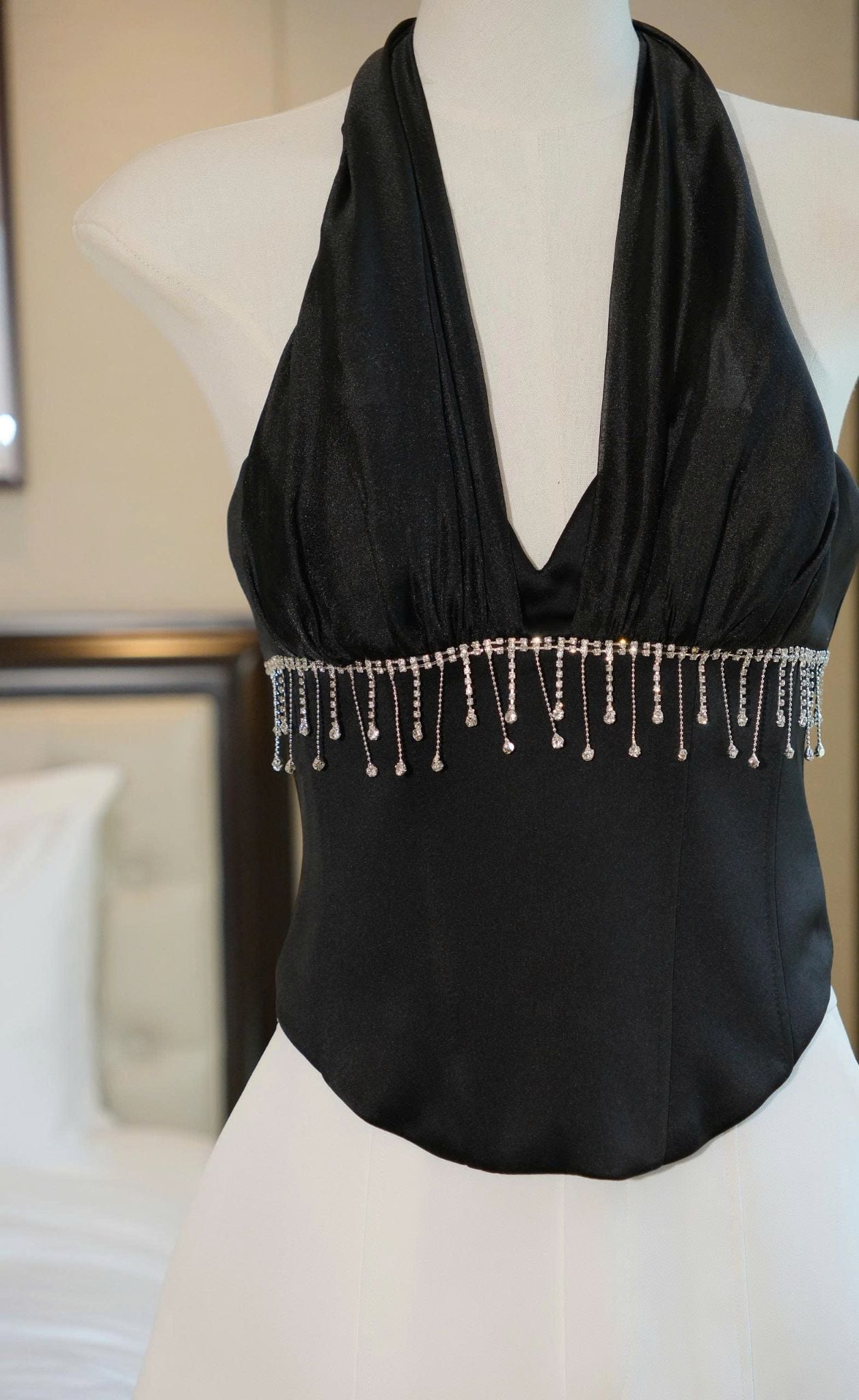 Áo Yếm Voan Corset Viền Đá
