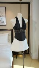 Áo Yếm Voan Corset Viền Đá