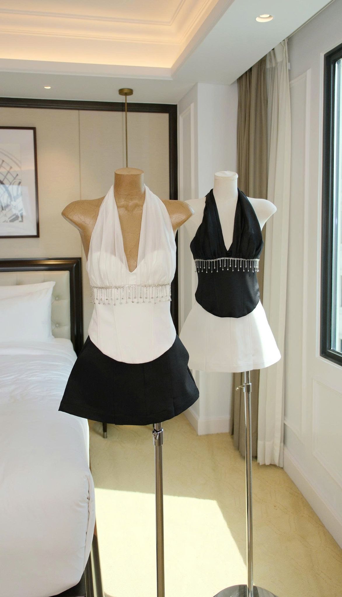 Áo Yếm Voan Corset Viền Đá