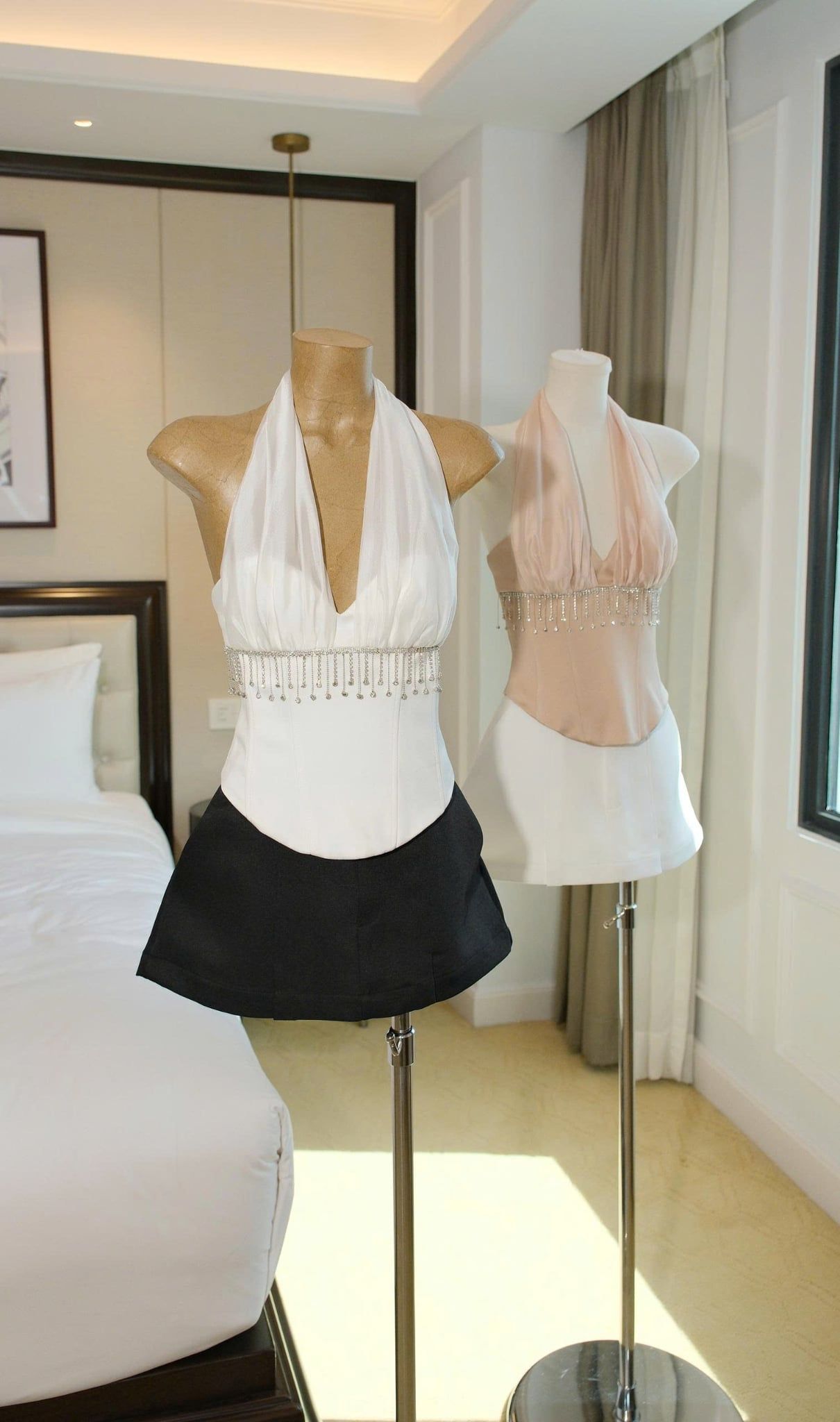 Áo Yếm Voan Corset Viền Đá