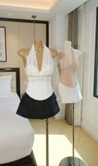 Áo Yếm Voan Corset Viền Đá