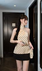 Áo Yếm Lụa Chấm Bi
